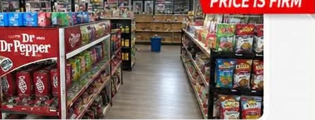 Gas Station, Liquor Sales, Fort Worth Area: Snack and beverage aisle