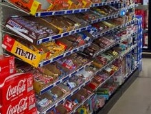 Gas Station + Liquor Store Combo: Snack and soda aisle