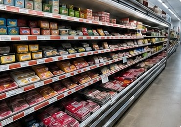 Grocery Store, Oklahoma City: Refrigerated meat and deli case