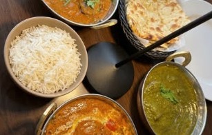 Indian-Nepali Restaurant & Full Bar: Curries, rice, and naan