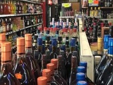Liquor Store, Off-Market: Wine and spirits displays